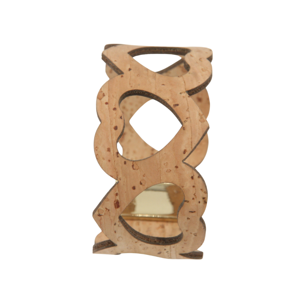 Armband aus Kork * Motiv große Herzen natur * handmade in Portugal * extrem nachhaltig * vegan * nickel- u. bleifrei