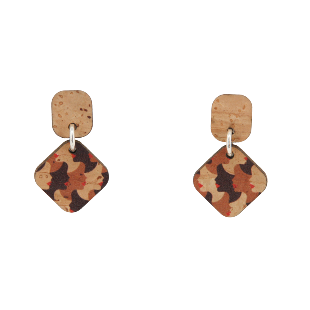 Cork earrings * Face motif * 3 designs * handmade in Portugal * extremely sustainable * vegan * nickel and lead free