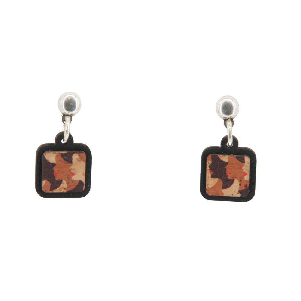 Ohrringe aus Kork * Motiv Gesichter * 3 Designs * handmade in Portugal * extrem nachhaltig * vegan * nickel- u. bleifrei