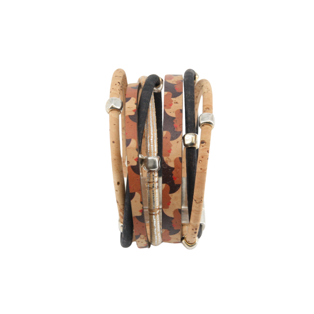 Armband aus Kork * Motiv Gesichter * 2 Größen * handmade in Portugal * extrem nachhaltig * vegan * nickel- u. bleifrei