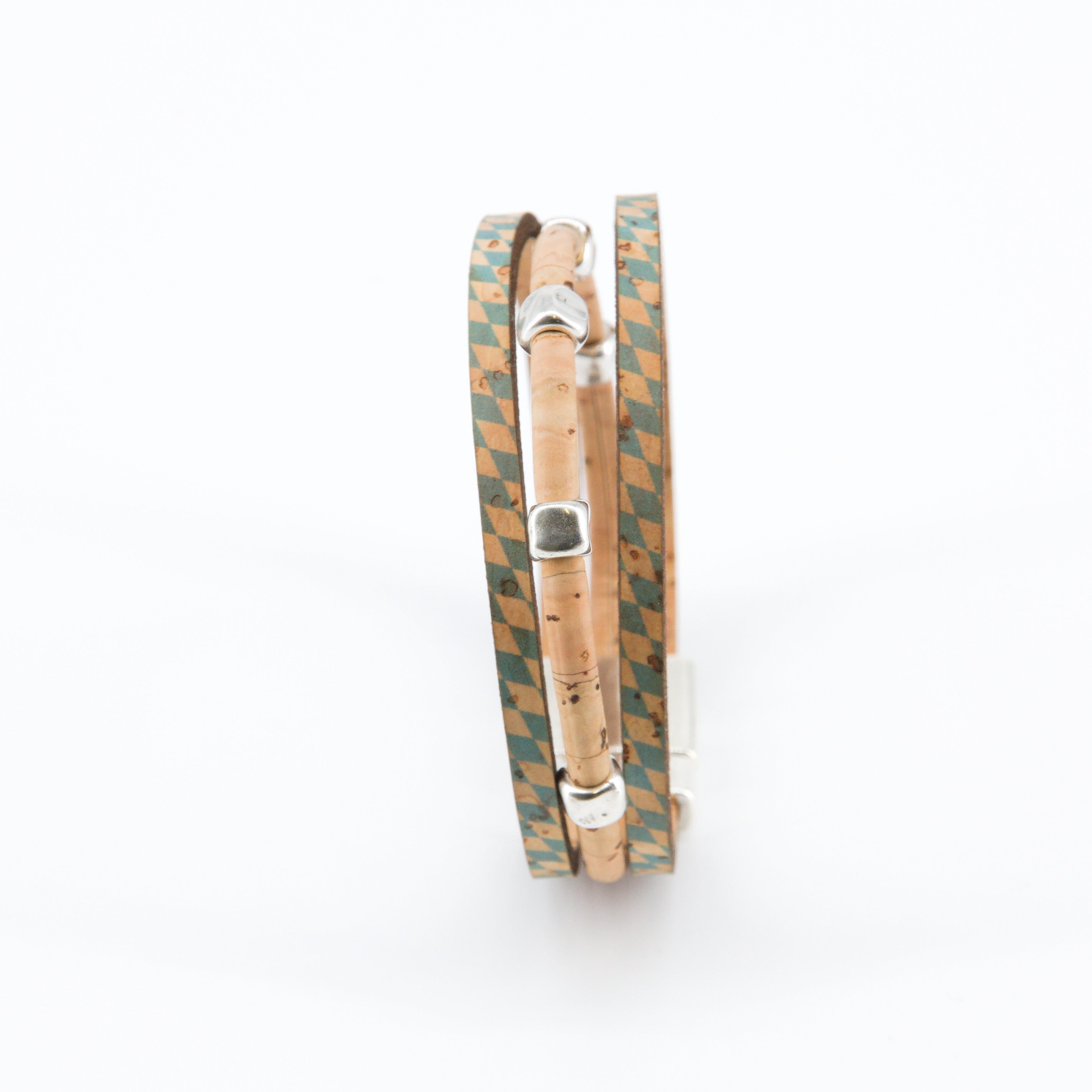 Armband aus Kork * Motiv bayerische Rauten * 2 Größen * handmade in Portugal * extrem nachhaltig * vegan * nickel- u. bleifrei