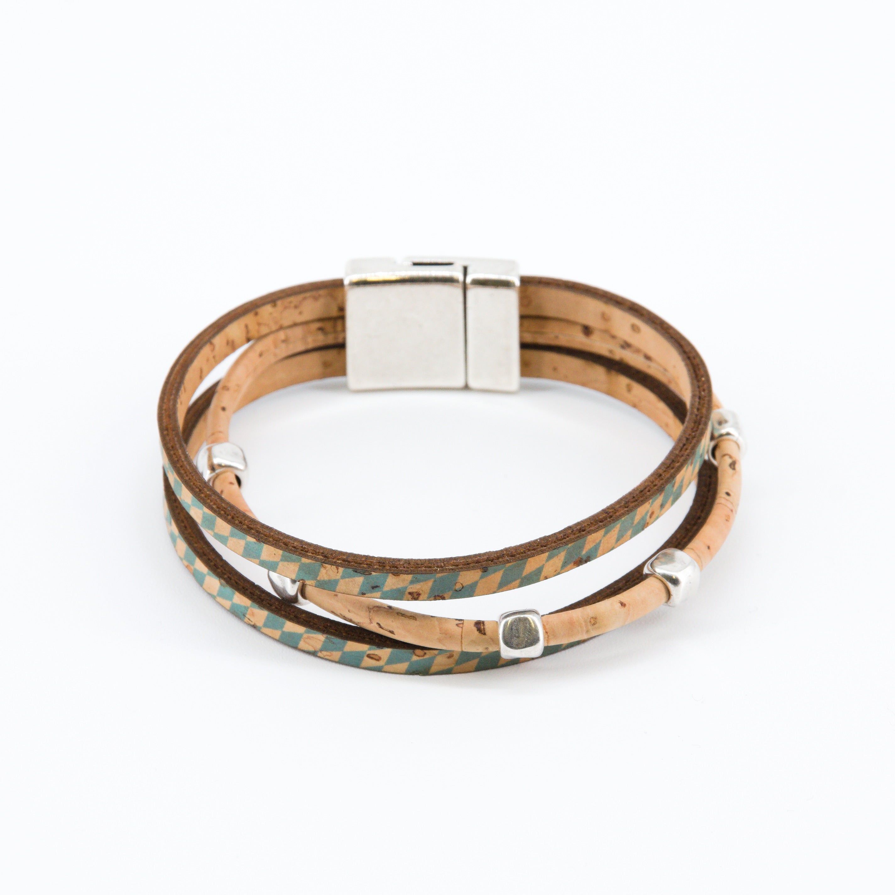 Armband aus Kork * Motiv bayerische Rauten * 2 Größen * handmade in Portugal * extrem nachhaltig * vegan * nickel- u. bleifrei
