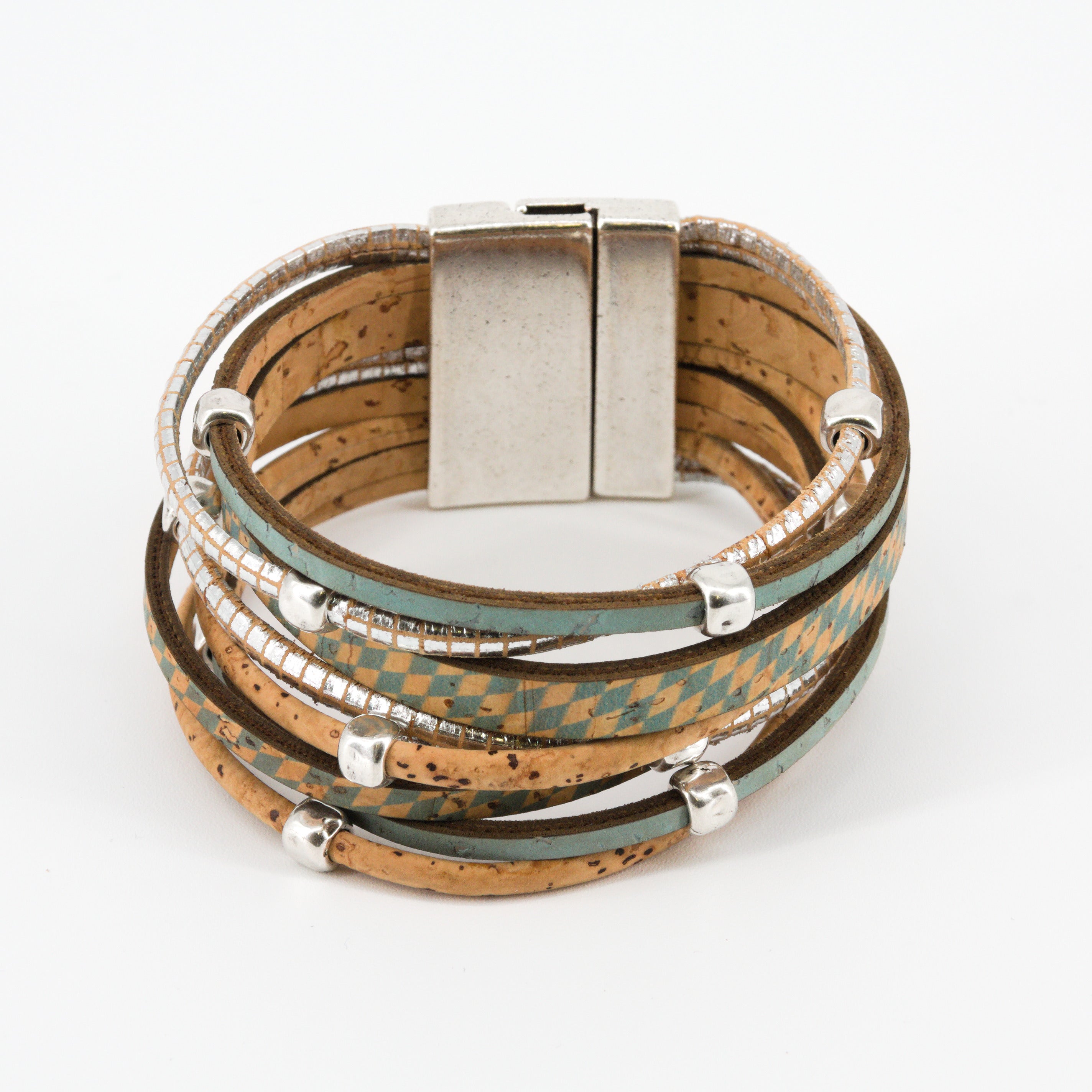 Armband aus Kork * Motiv bayerische Rauten * 2 Größen * handmade in Portugal * extrem nachhaltig * vegan * nickel- u. bleifrei
