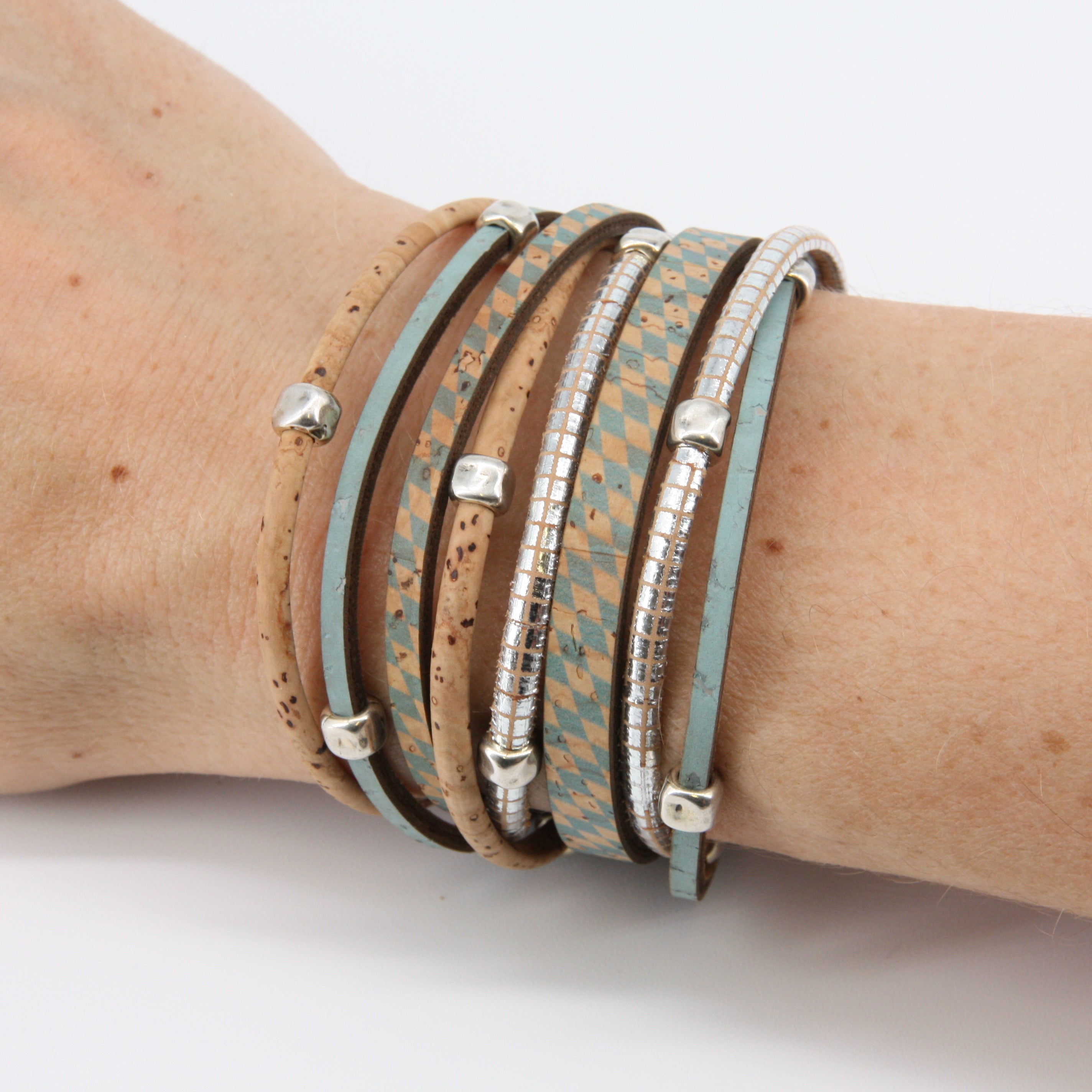Armband aus Kork * Motiv bayerische Rauten * 2 Größen * handmade in Portugal * extrem nachhaltig * vegan * nickel- u. bleifrei