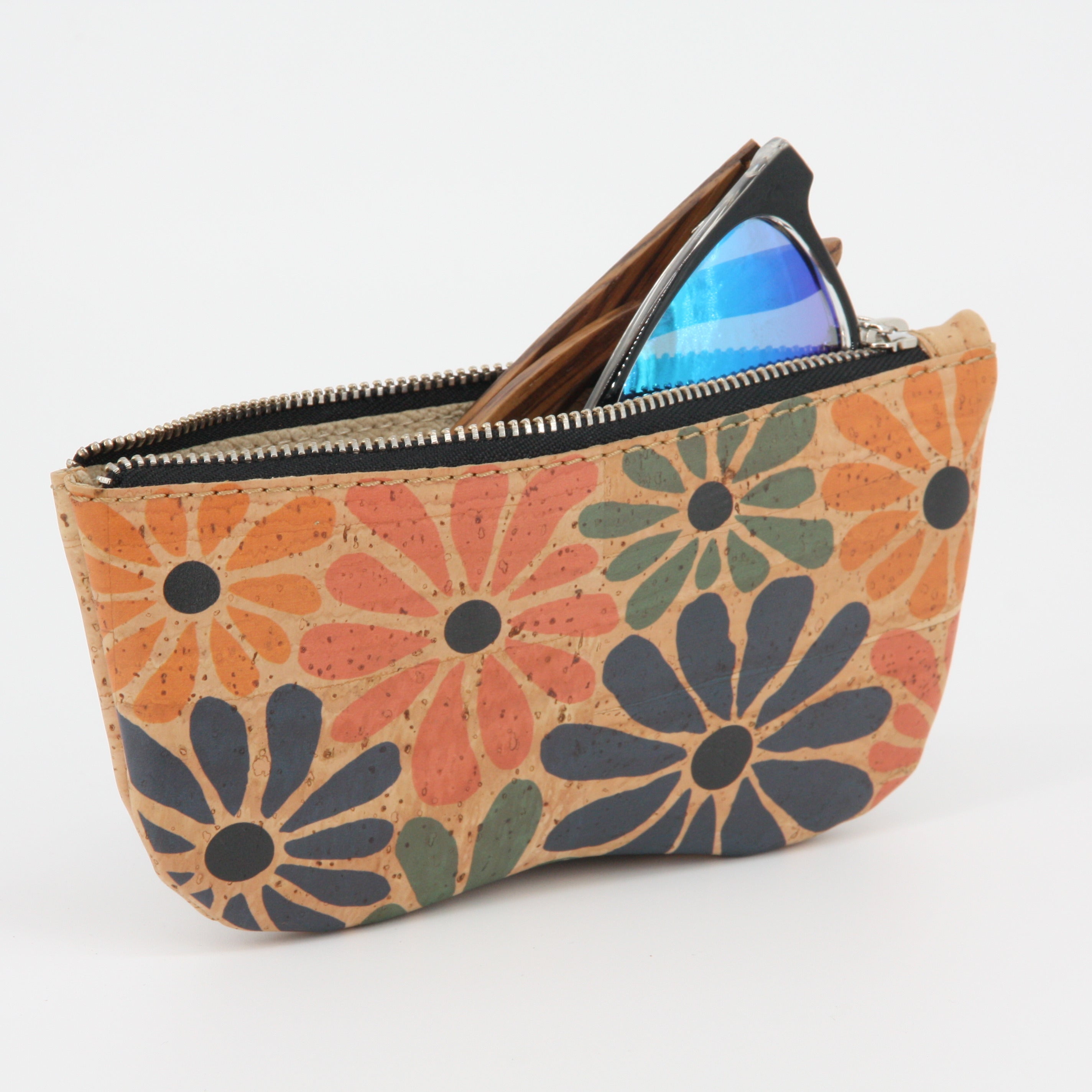 Kork Brillenetui * Motiv Blumen * Vegan * weiches Futteral * Softcase * abwaschbar * antiseptisch * handmade in Portugal