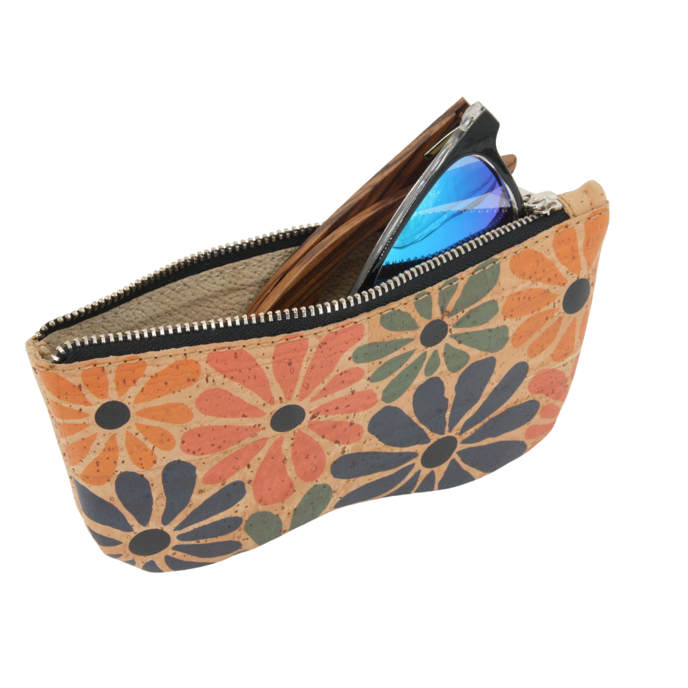 Kork Brillenetui * Motiv Blumen * Vegan * weiches Futteral * Softcase * abwaschbar * antiseptisch * handmade in Portugal