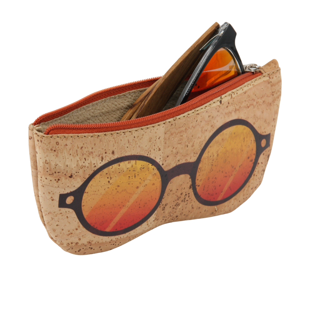 Kork Brillenetui * Motiv Nickel Brille * Vegan * weiches Futteral * Softcase * abwaschbar * antiseptisch * handmade in Portugal