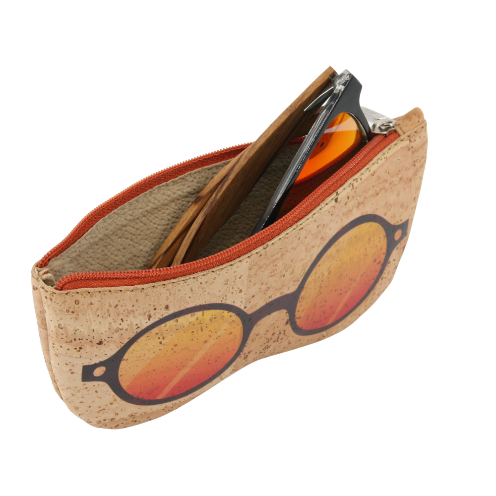 Kork Brillenetui * Motiv Nickel Brille * Vegan * weiches Futteral * Softcase * abwaschbar * antiseptisch * handmade in Portugal