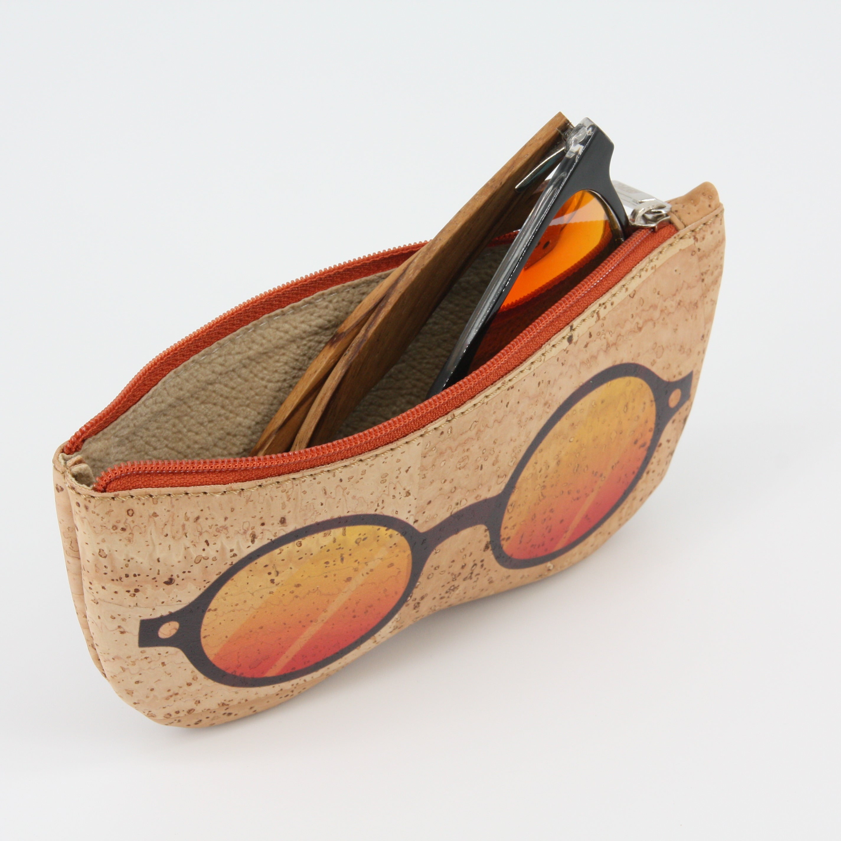 Kork Brillenetui * Motiv Nickel Brille * Vegan * weiches Futteral * Softcase * abwaschbar * antiseptisch * handmade in Portugal