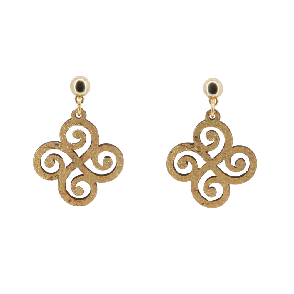 Ohrringe aus Kork * Motiv Kleeblatt * handmade in Portugal * extrem nachhaltig * vegan * nickel- u. bleifrei