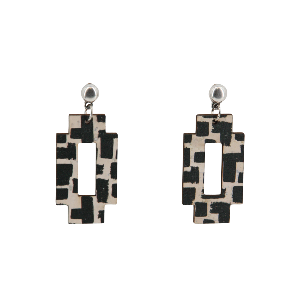 Ohrringe aus Kork * Motiv black and white * 3 Designs * handmade in Portugal * extrem nachhaltig * vegan * nickel- u. bleifrei