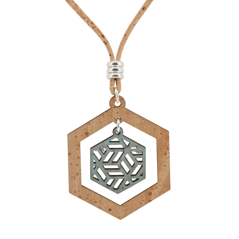 Halskette aus Kork * handmade in Portugal * extrem nachhaltig * vegan * nickel- u. bleifrei * Länge verstellbar