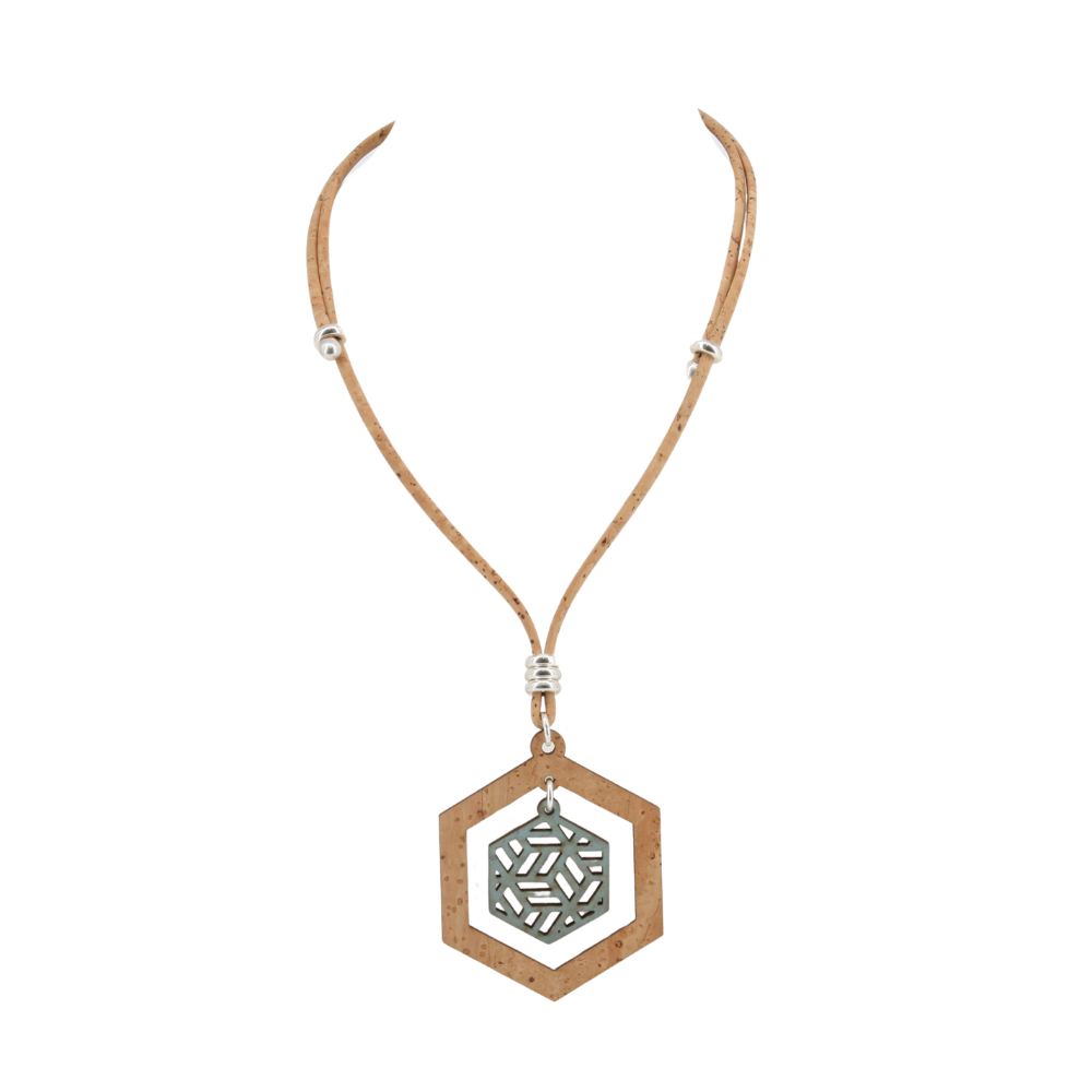 Halskette aus Kork * handmade in Portugal * extrem nachhaltig * vegan * nickel- u. bleifrei * Länge verstellbar