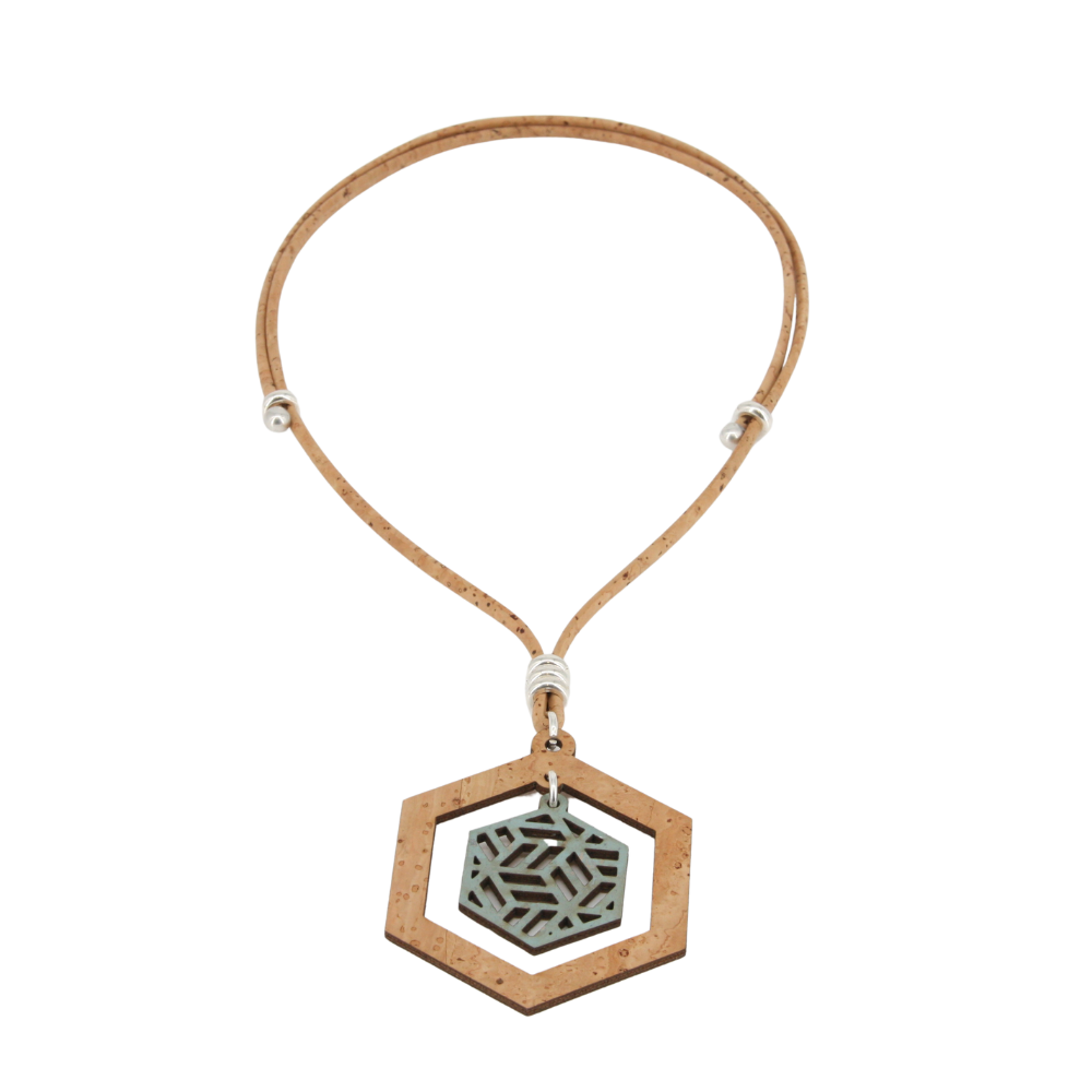Halskette aus Kork * handmade in Portugal * extrem nachhaltig * vegan * nickel- u. bleifrei * Länge verstellbar