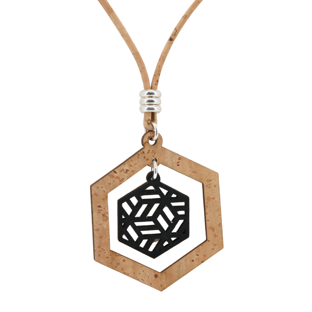 Halskette aus Kork * handmade in Portugal * extrem nachhaltig * vegan * nickel- u. bleifrei * Länge verstellbar