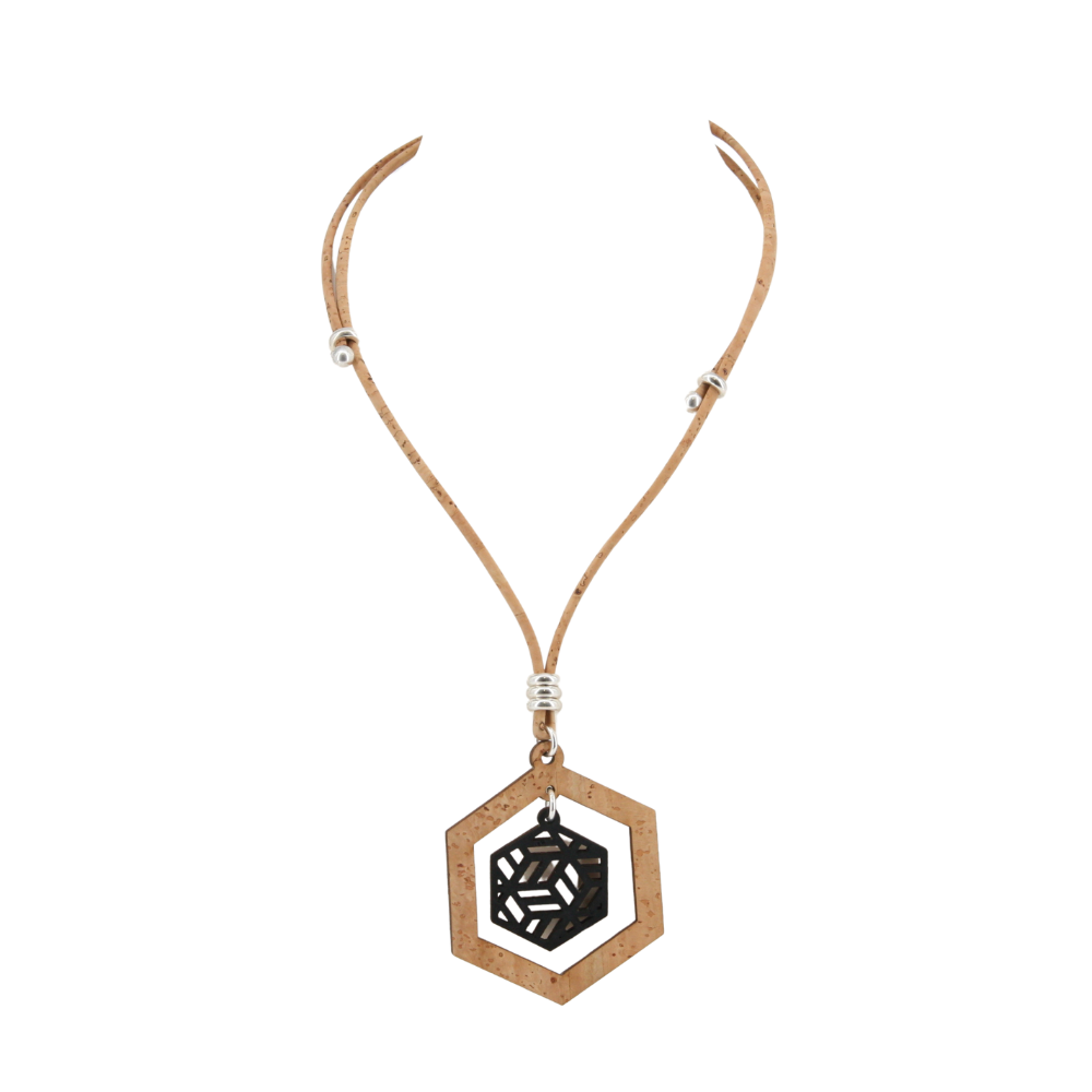 Halskette aus Kork * handmade in Portugal * extrem nachhaltig * vegan * nickel- u. bleifrei * Länge verstellbar