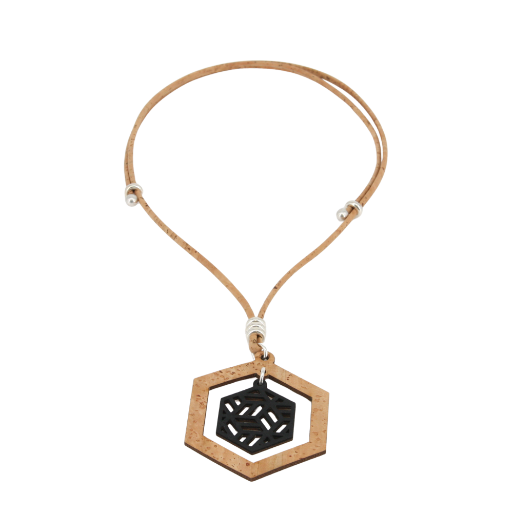 Halskette aus Kork * handmade in Portugal * extrem nachhaltig * vegan * nickel- u. bleifrei * Länge verstellbar