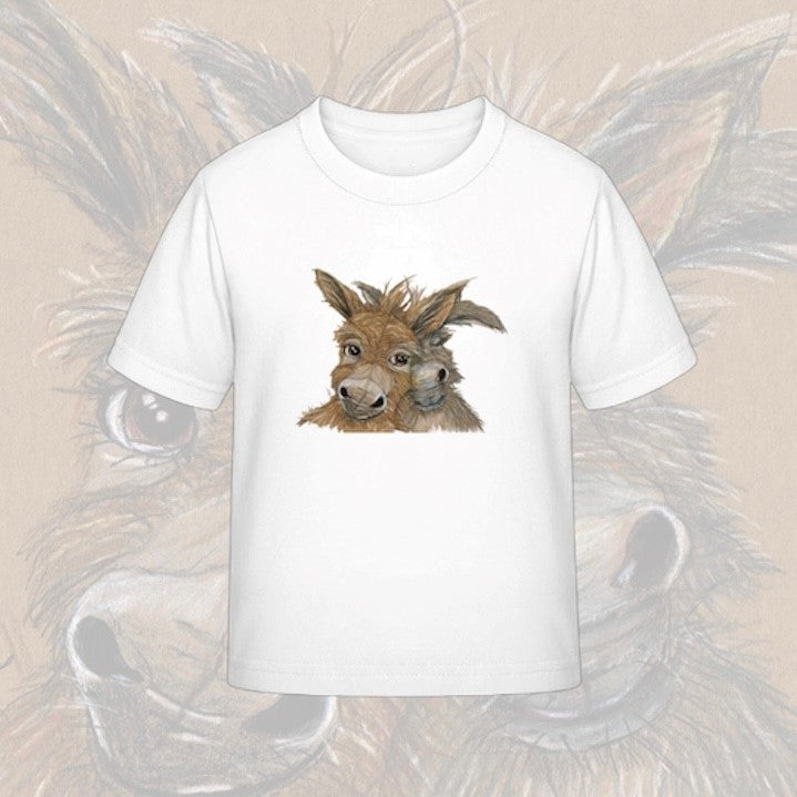 Kinder T-Shirt * Print Vorderseite Esel * weiß * T-Shirt * regarts.de * 100% Baumwolle