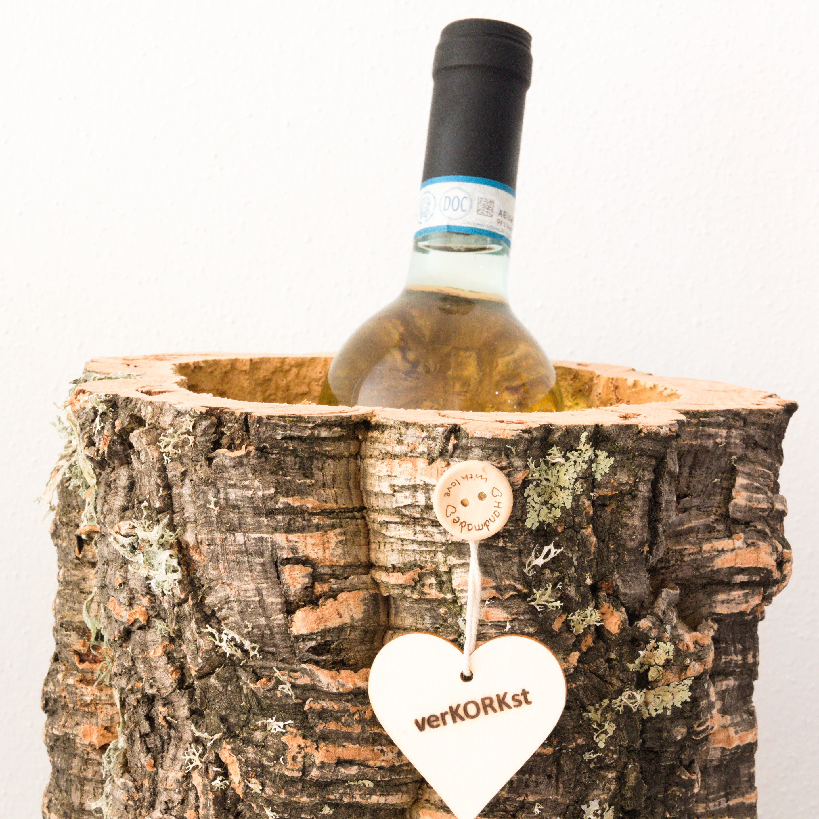 verKORKst Premium Weinkühler Sektkühler aus Korkrinde * Vintage Flaschenkühler für Champagner, Wein, Sekt, Prosecco * Esstisch, Bar, Garten