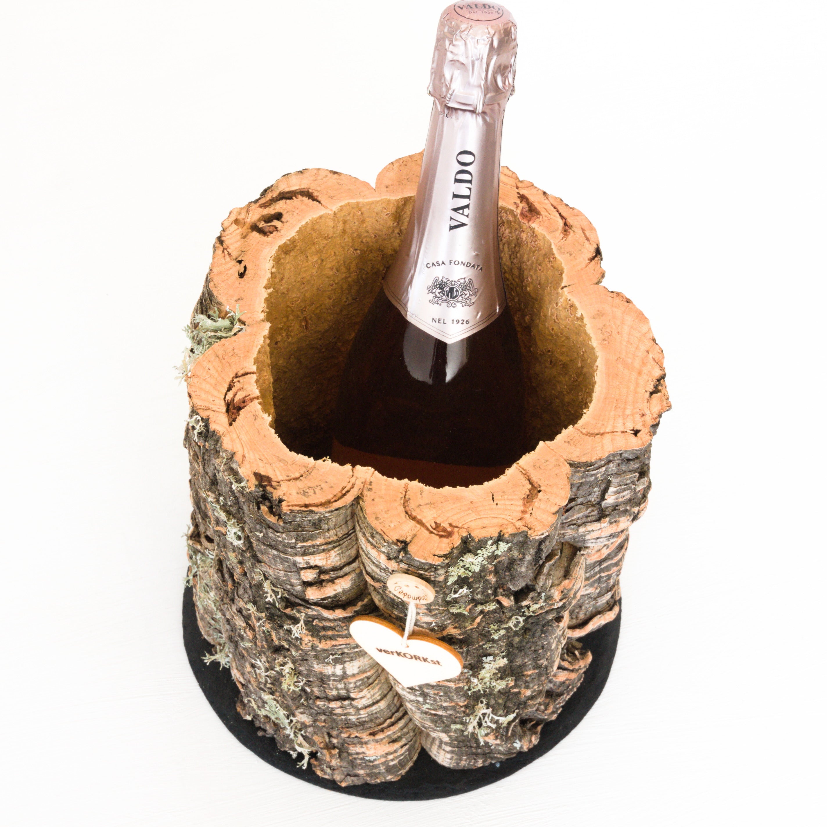 verKORKst Premium Weinkühler Sektkühler aus Korkrinde * Vintage Flaschenkühler für Champagner, Wein, Sekt, Prosecco * Esstisch, Bar, Garten