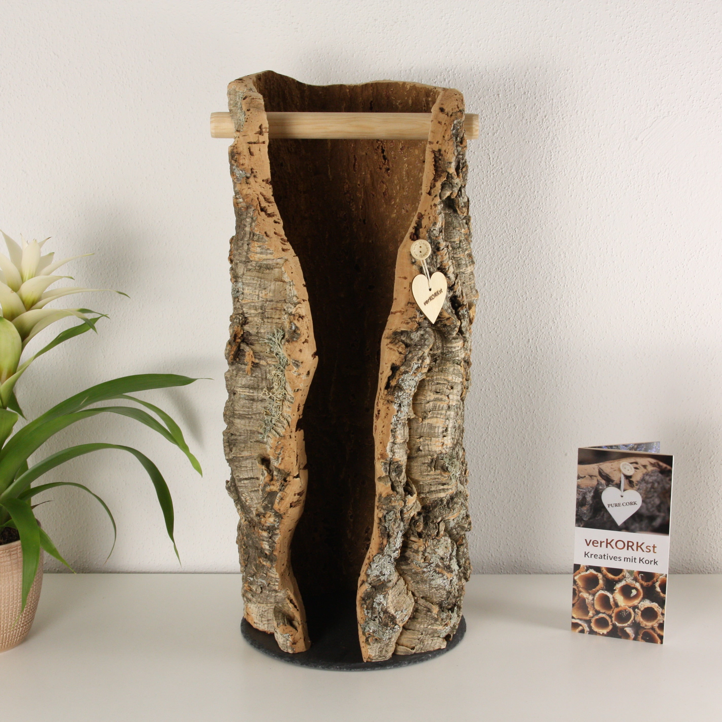 verKORKst Premium Toilettenpapier-Aufbewahrung aus Kork * Vintage WC-Rollen Halter * Klopapierspender 5 Rollen * Badezimmer-Accessoires