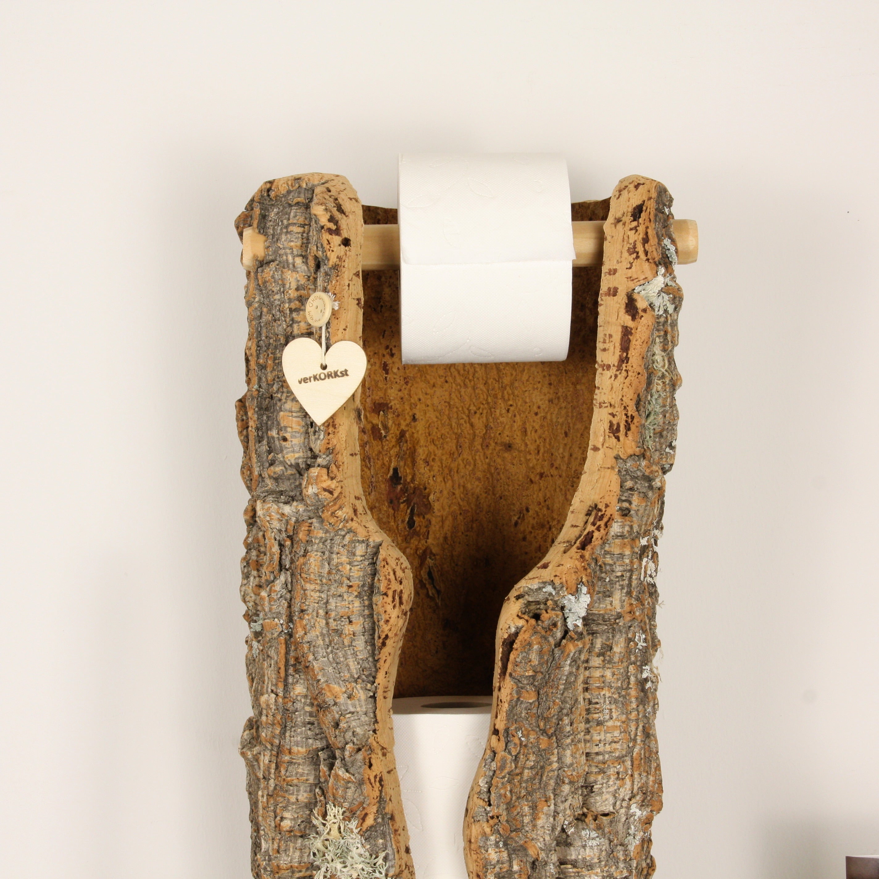 verKORKst Premium Toilettenpapier-Aufbewahrung aus Kork * Vintage WC-Rollen Halter * Klopapierspender 5 Rollen * Badezimmer-Accessoires