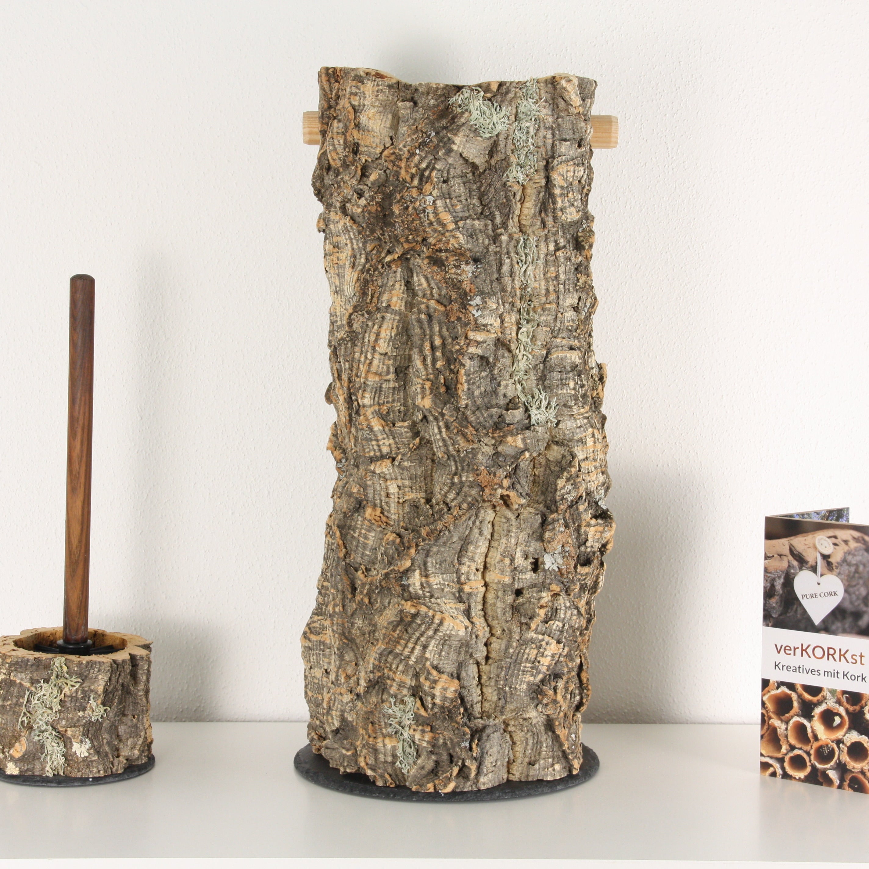 verKORKst Premium Toilettenpapier-Aufbewahrung aus Kork * Vintage WC-Rollen Halter * Klopapierspender 5 Rollen * Badezimmer-Accessoires