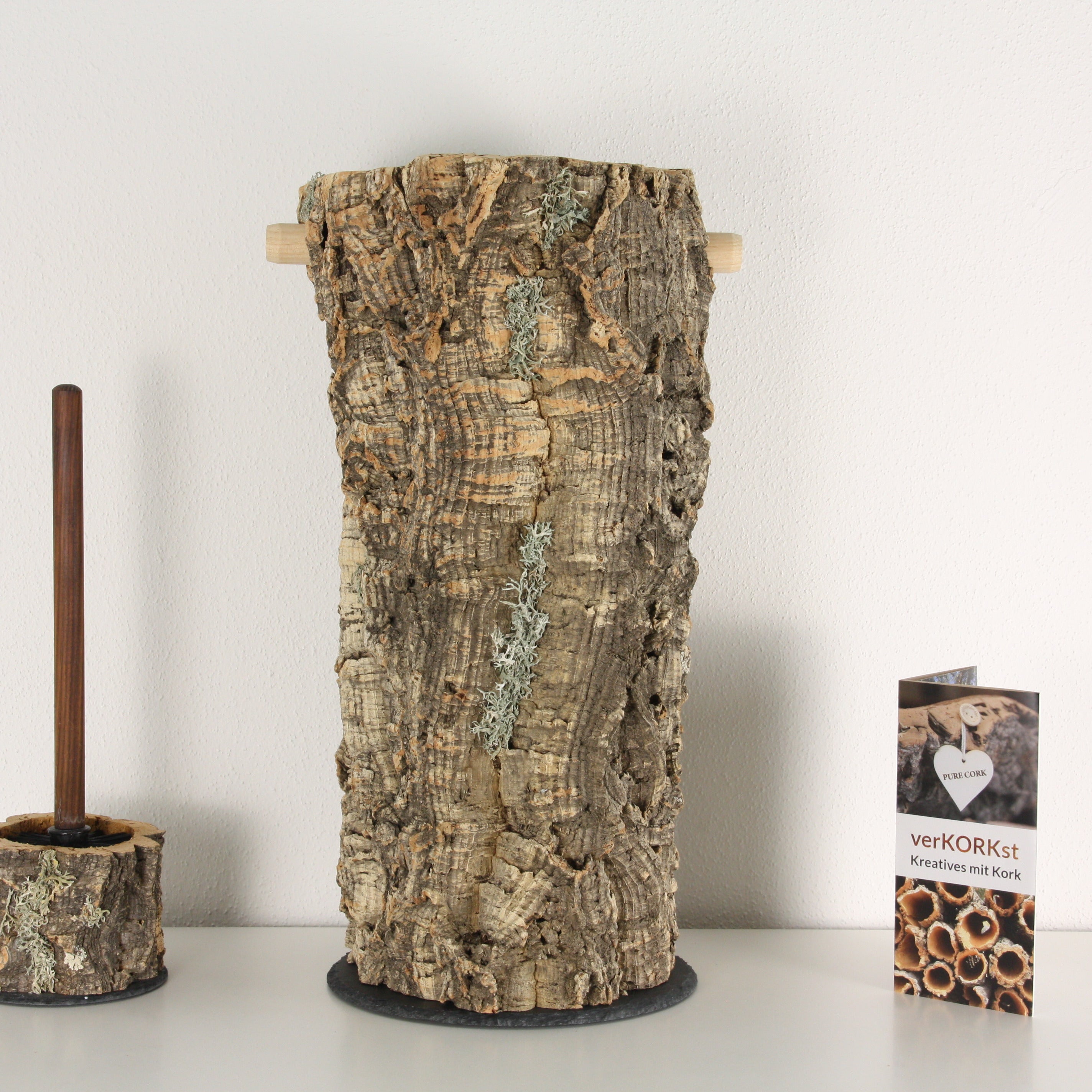 verKORKst Premium Toilettenpapier-Aufbewahrung aus Kork * Vintage WC-Rollen Halter * Klopapierspender 5 Rollen * Badezimmer-Accessoires