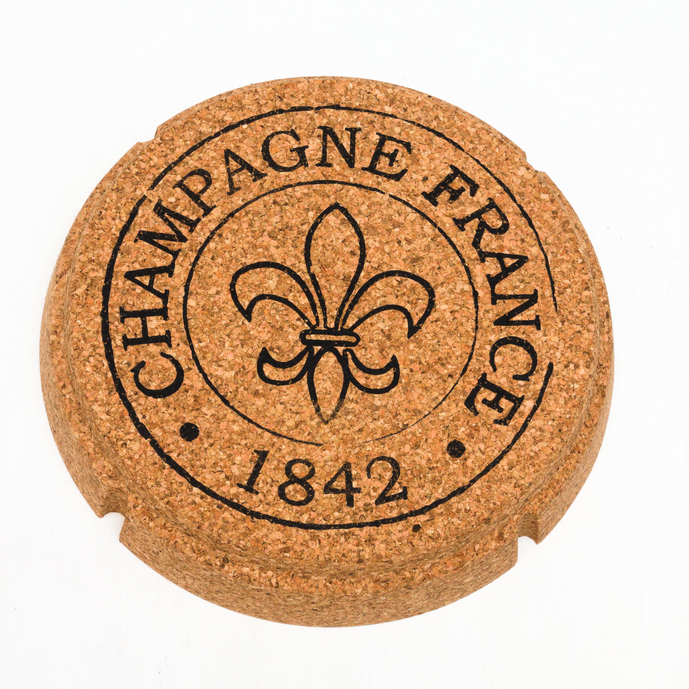 verKORKst Premium Champagner Topfuntersetzer aus Kork * Individualisierbar * Untersetzer für Töpfe, Pfannen und Flaschen * in 2 Größen * Design eines Champagner-Korken * auch als Wanddeko