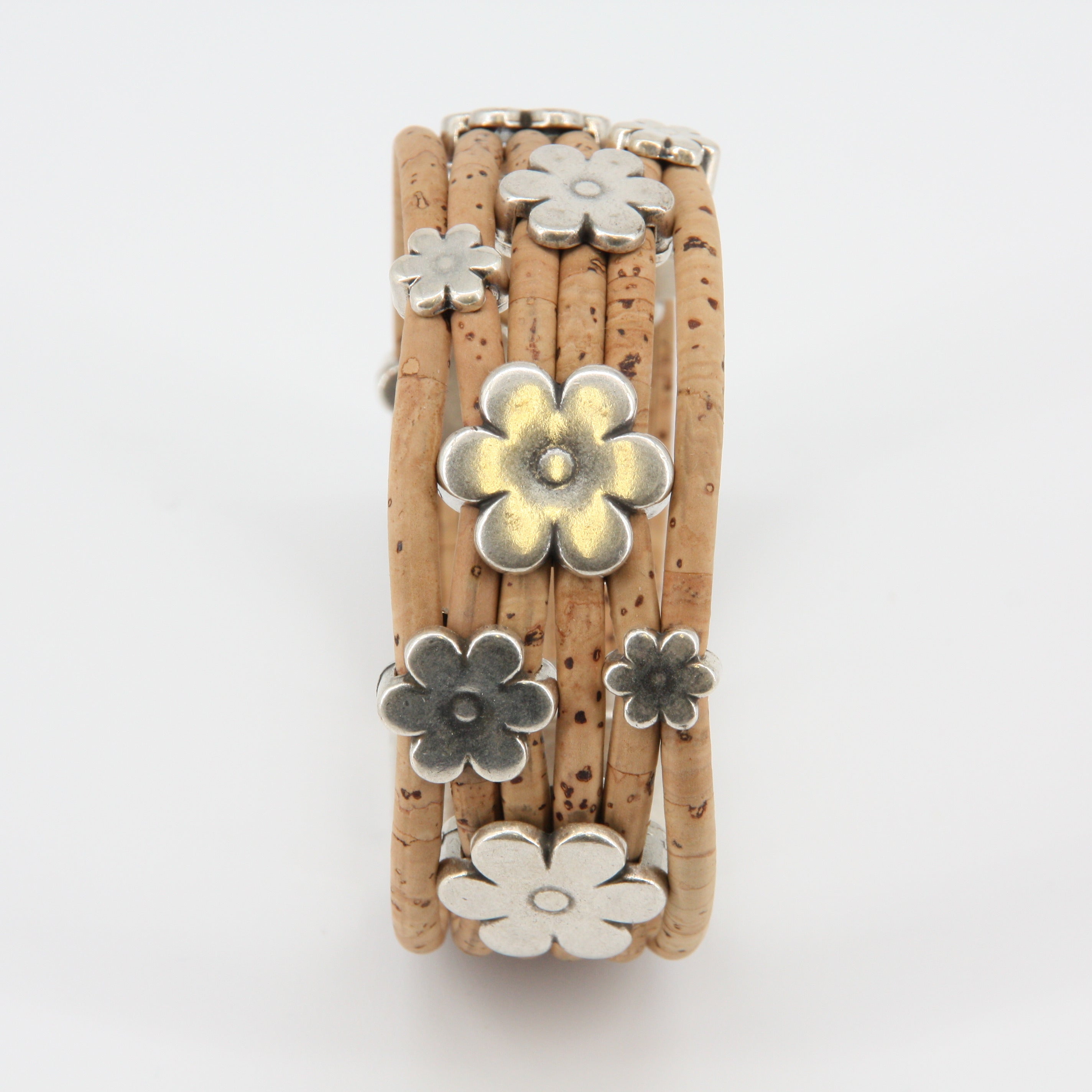 Armband aus Kork * Motiv Blumen * handmade in Portugal * extrem nachhaltig * vegan * nickel- u. bleifrei