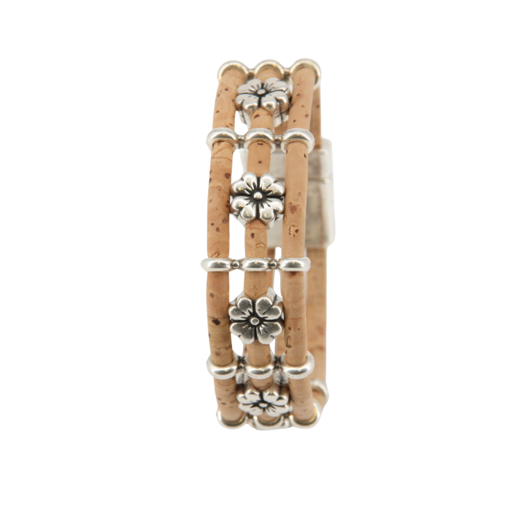 Armband aus Kork * Motiv Kleeblatt * handmade in Portugal * extrem nachhaltig * vegan * nickel- u. bleifrei
