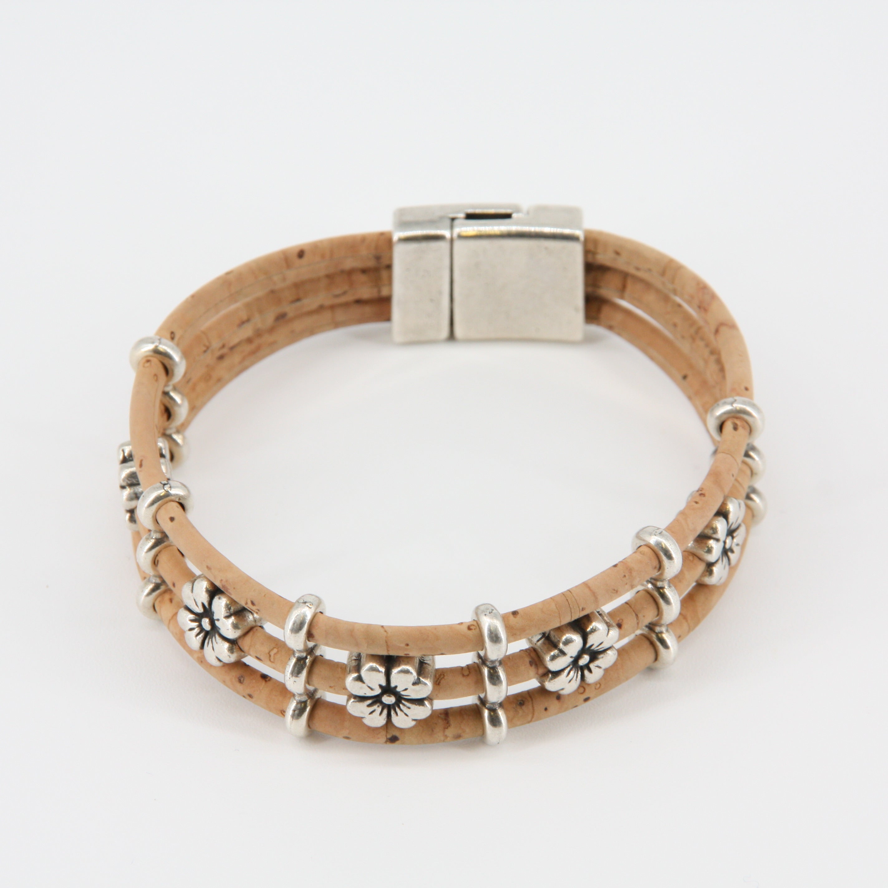 Armband aus Kork * Motiv Kleeblatt * handmade in Portugal * extrem nachhaltig * vegan * nickel- u. bleifrei