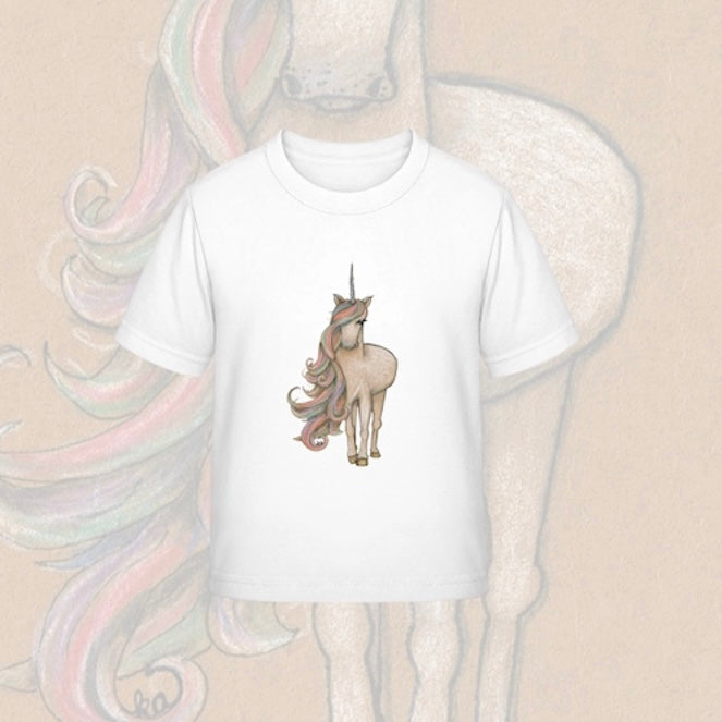 Kinder T-Shirt * Print Vorderseite Einhorn * weiß * T-Shirt * regarts.de * 100% Baumwolle