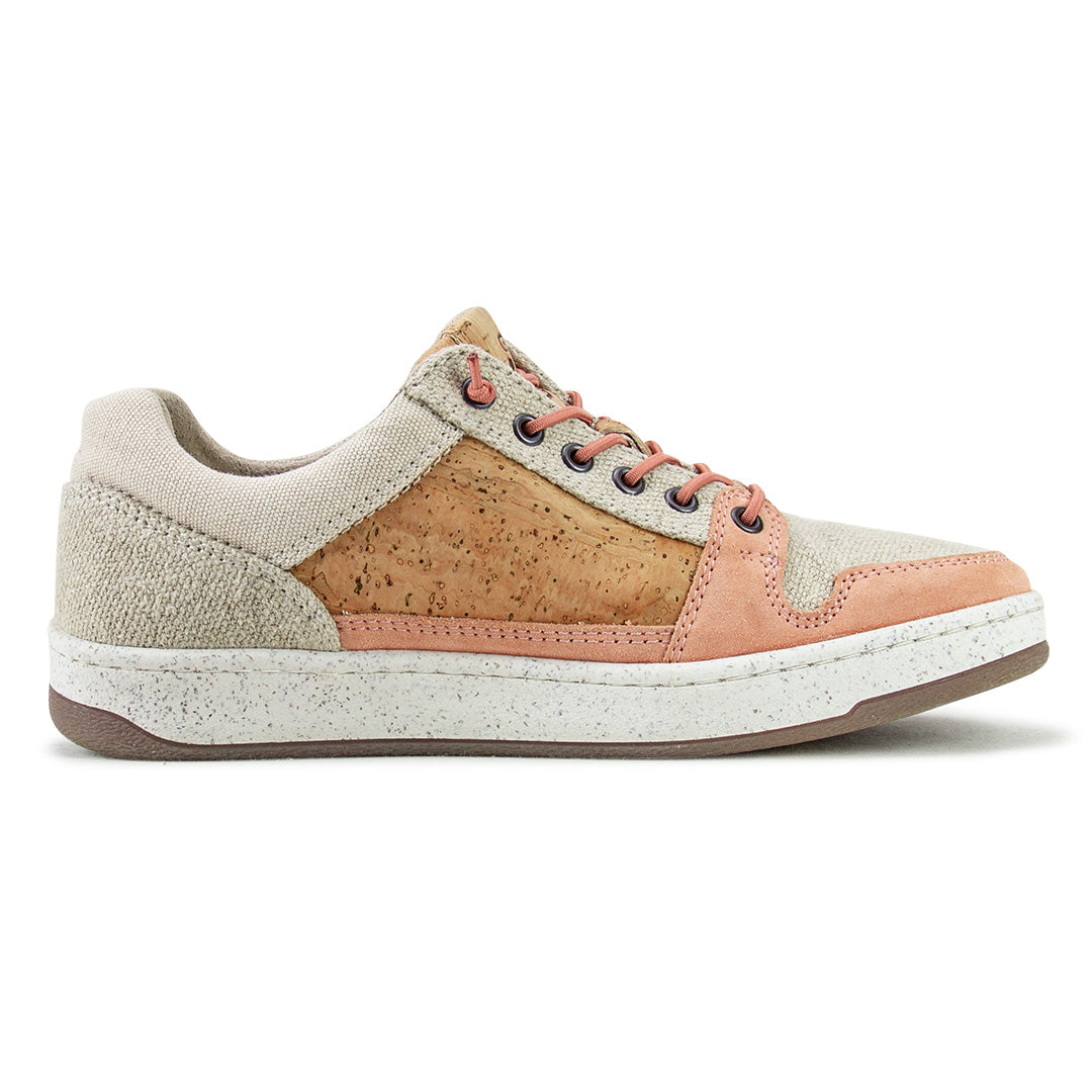 Sneaker Kork und Baumwolle * Textile Commuter Peach * Freizeitschuh von Doghammer Rosenheim * nachhaltiger Frauenschuh * handmade in Portugal