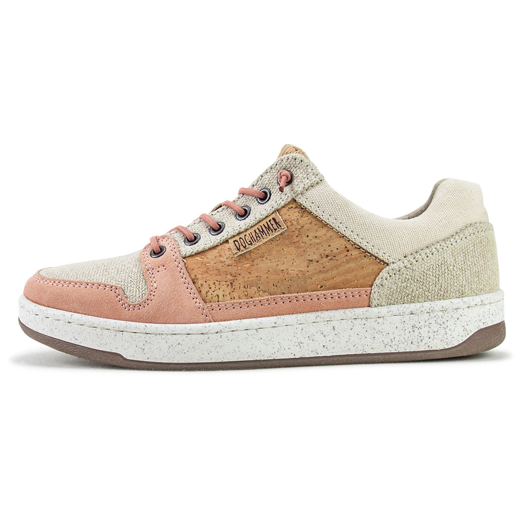 Sneaker Kork und Baumwolle * Textile Commuter Peach * Freizeitschuh von Doghammer Rosenheim * nachhaltiger Frauenschuh * handmade in Portugal