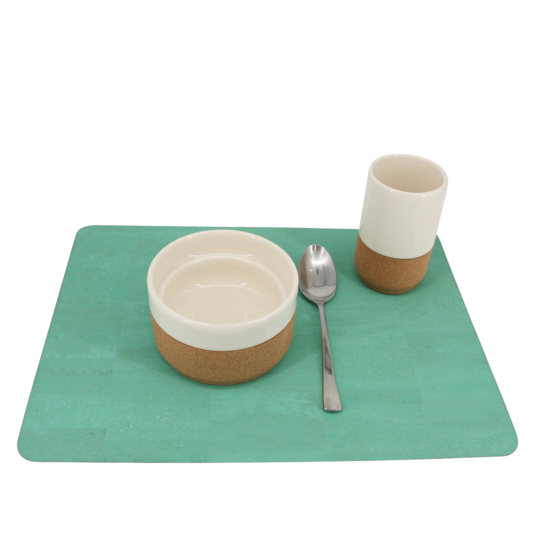 verKORKst Premium Kork Tischset * Farbe Minze * Farbe gebrannt * Premium Qualität * hitzebeständig * abwaschbar * antiseptisch * made in Portugal