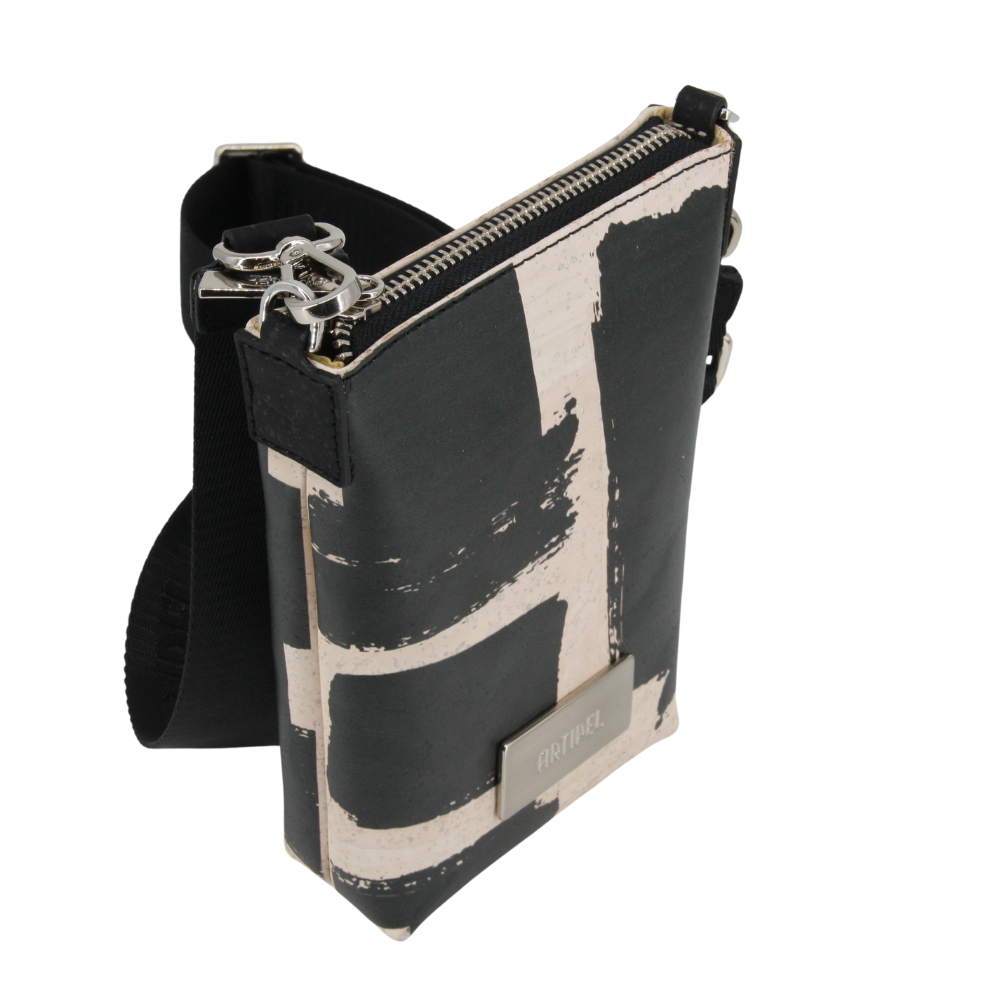 Kork Handytasche zum Umhängen * Black & White Edition * high-end Qualität * Vegan * Crossbody Handy Tasche * handmade in Portugal