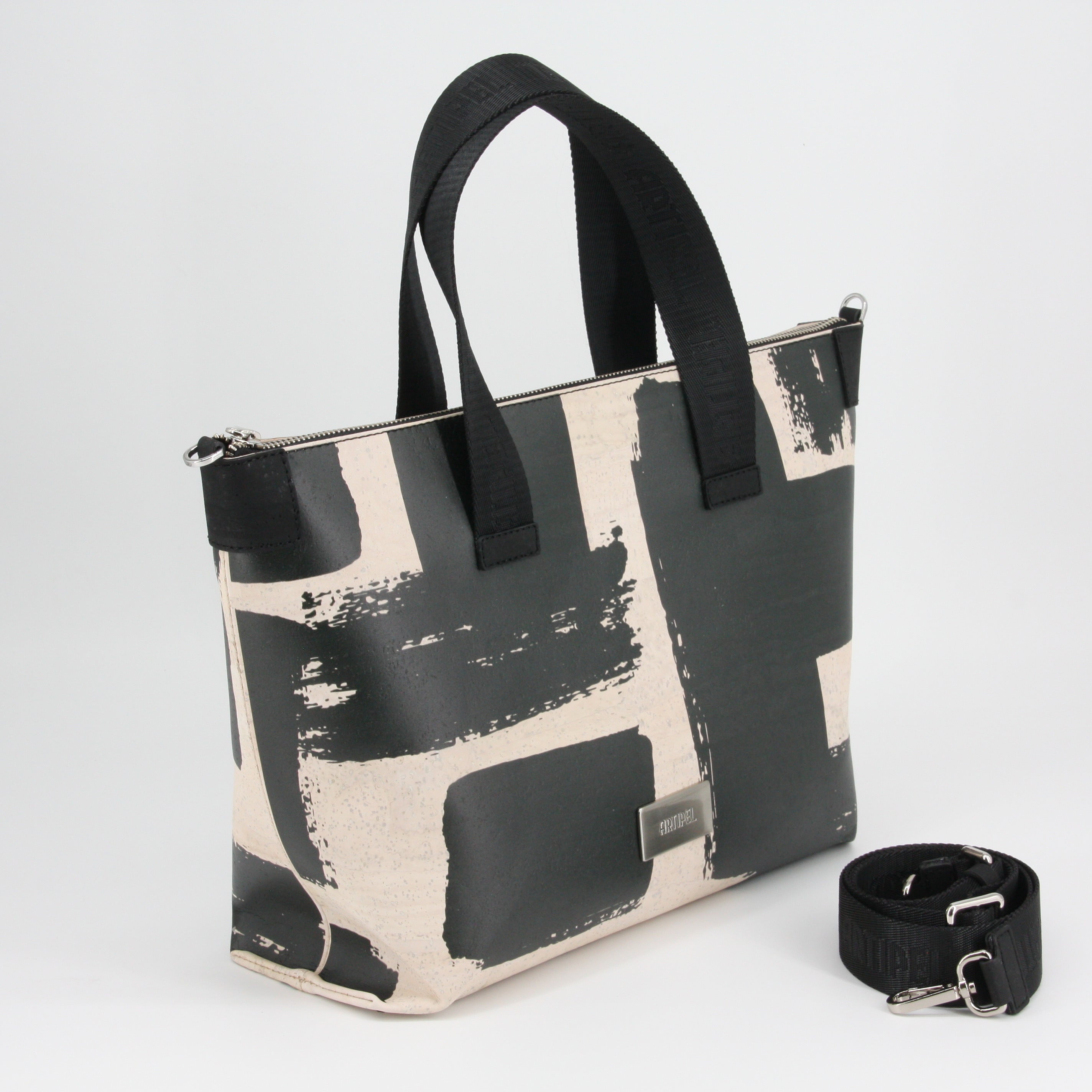 Kork Handtasche * Black & White Edition * Vegan * Umhängetasche für Frauen * Crossbody * Shopper * handmade in Portugal