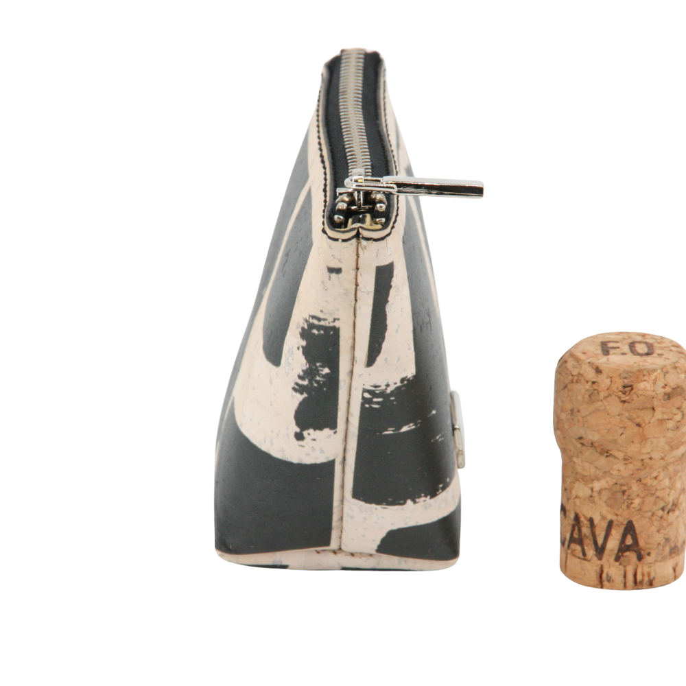 Kork Kulturbeutel * Black & White Edition * Vegan * Popp Kit * abwaschbar * antiseptisch * handmade in Portugal