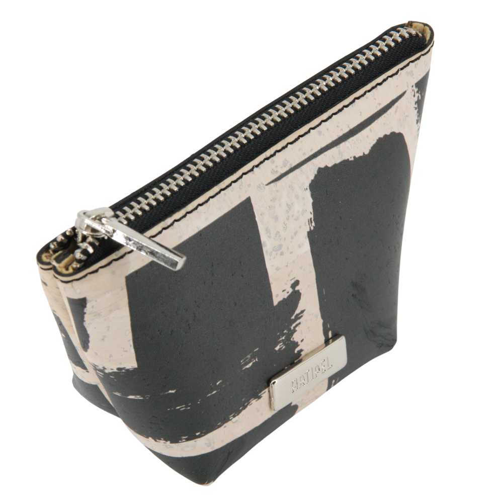 Kork Kulturbeutel * Black & White Edition * Vegan * Popp Kit * abwaschbar * antiseptisch * handmade in Portugal