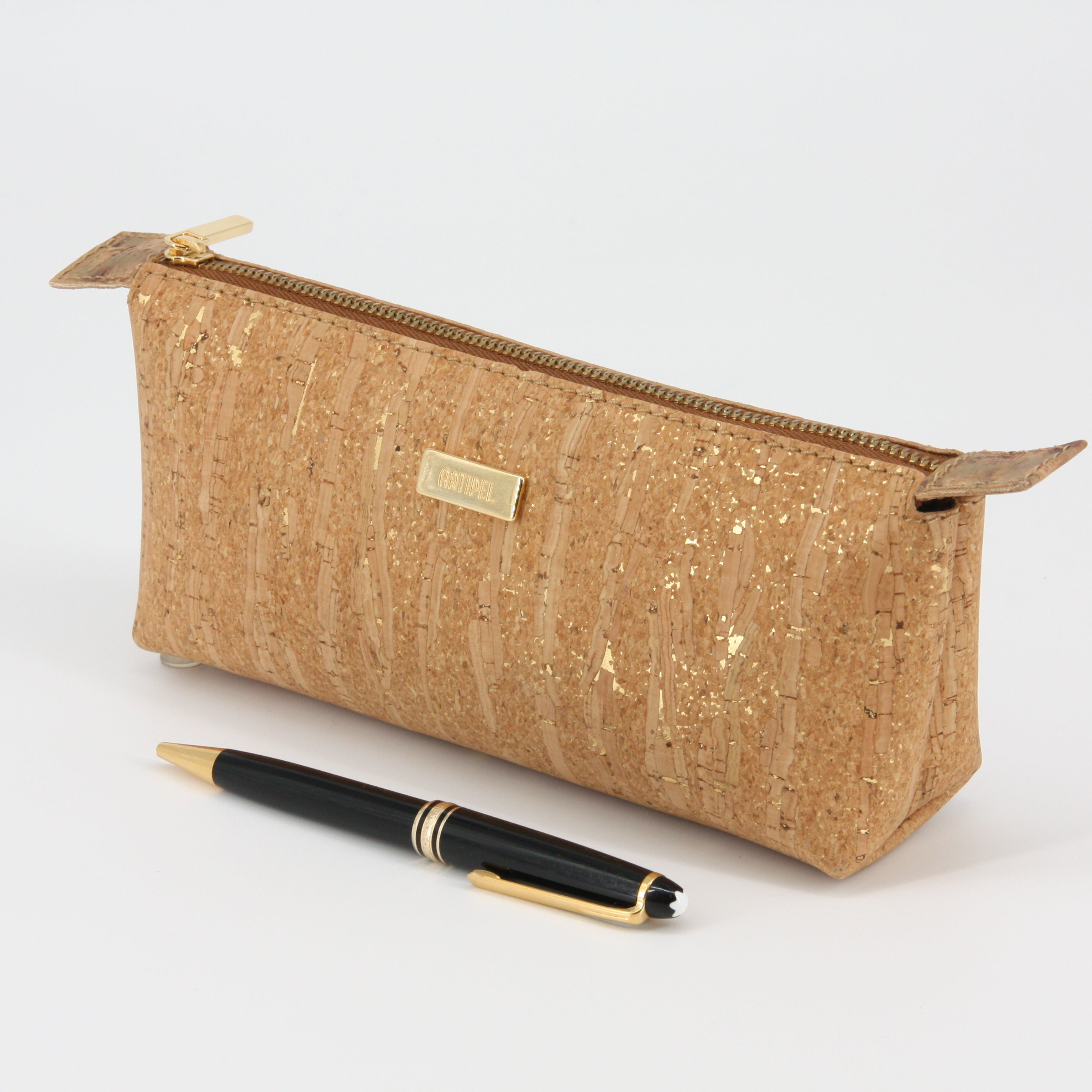 Kork Federmappe * mit Gold-Pigmenten * vegan * Premium Qualität * abwaschbar * antiseptisch * handmade in Portugal