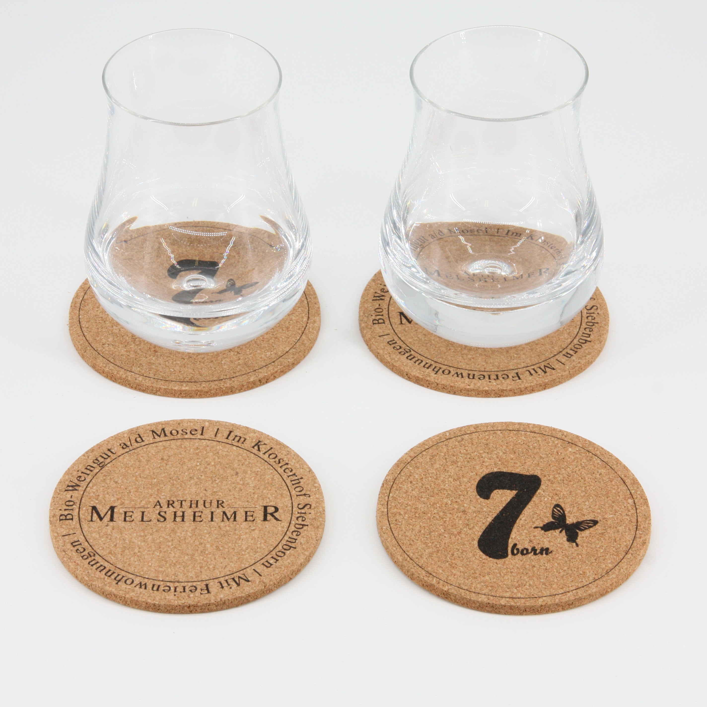 Individualisierte verKORKst Premium Glasuntersetzer aus Kork * 200 und 500 Stück * Individualisiert mit Ihrem Logo und/oder Text * Untersetzer für Gläser und Flaschen