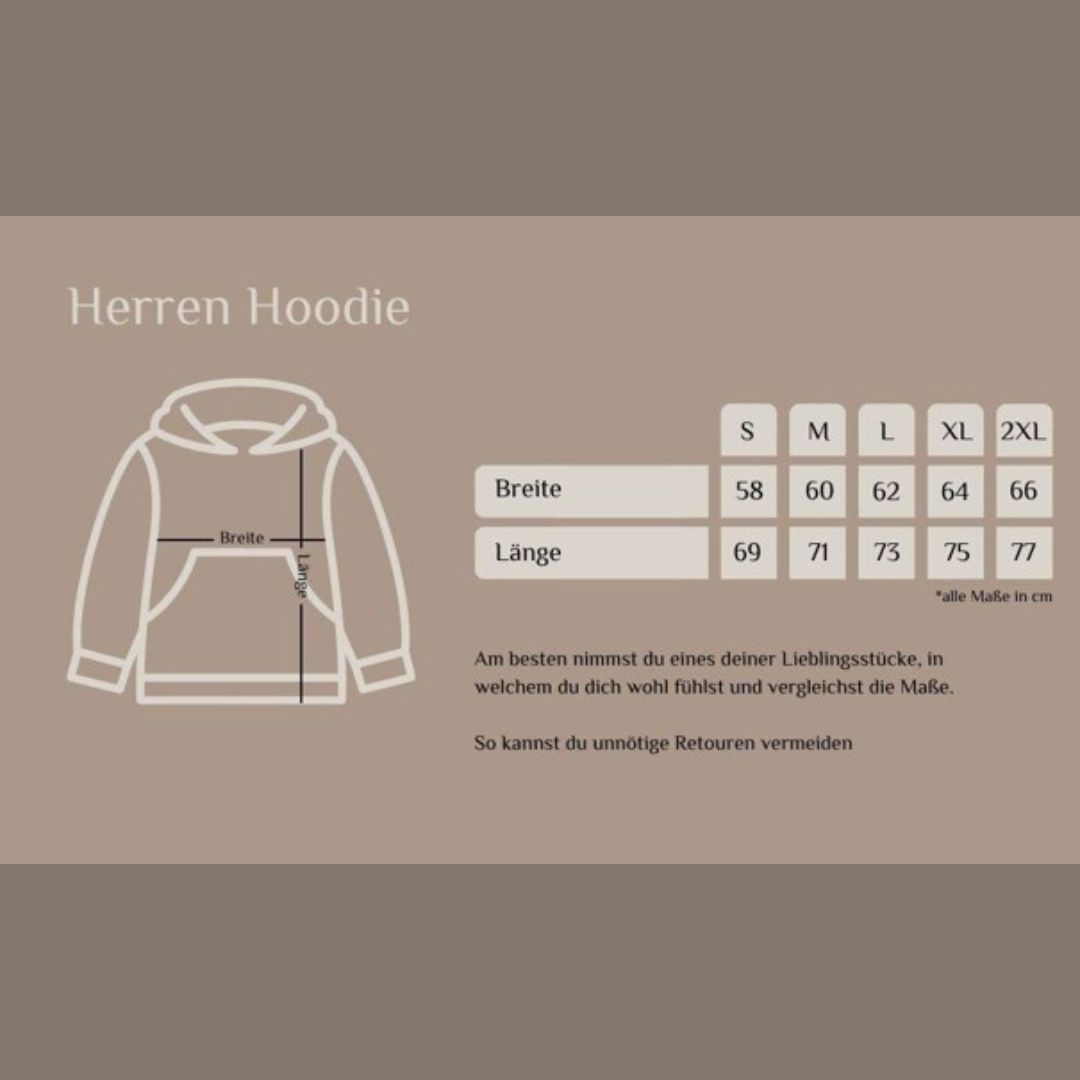 Herren Hoodie aus Holzfasern * Kapuzenpullover * 100% Natur * 0% Plastik * beige * Motiv "Turntable"