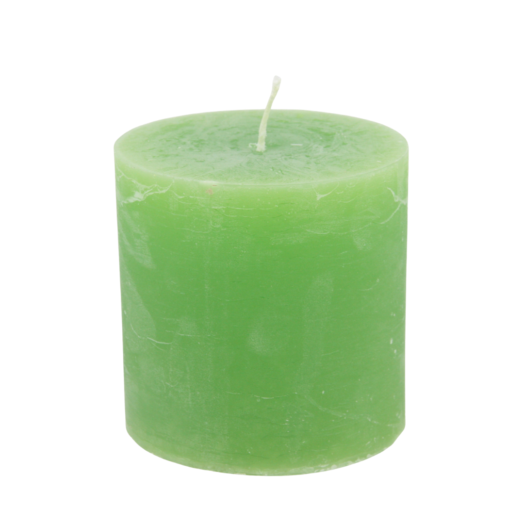 Rustico candle set, 10 x 10 cm * 80-hour burn time * apple green * handmade * dyed throughout * leak-proof * soot-free * odorless * by Steinhart Candles, Bad Tölz