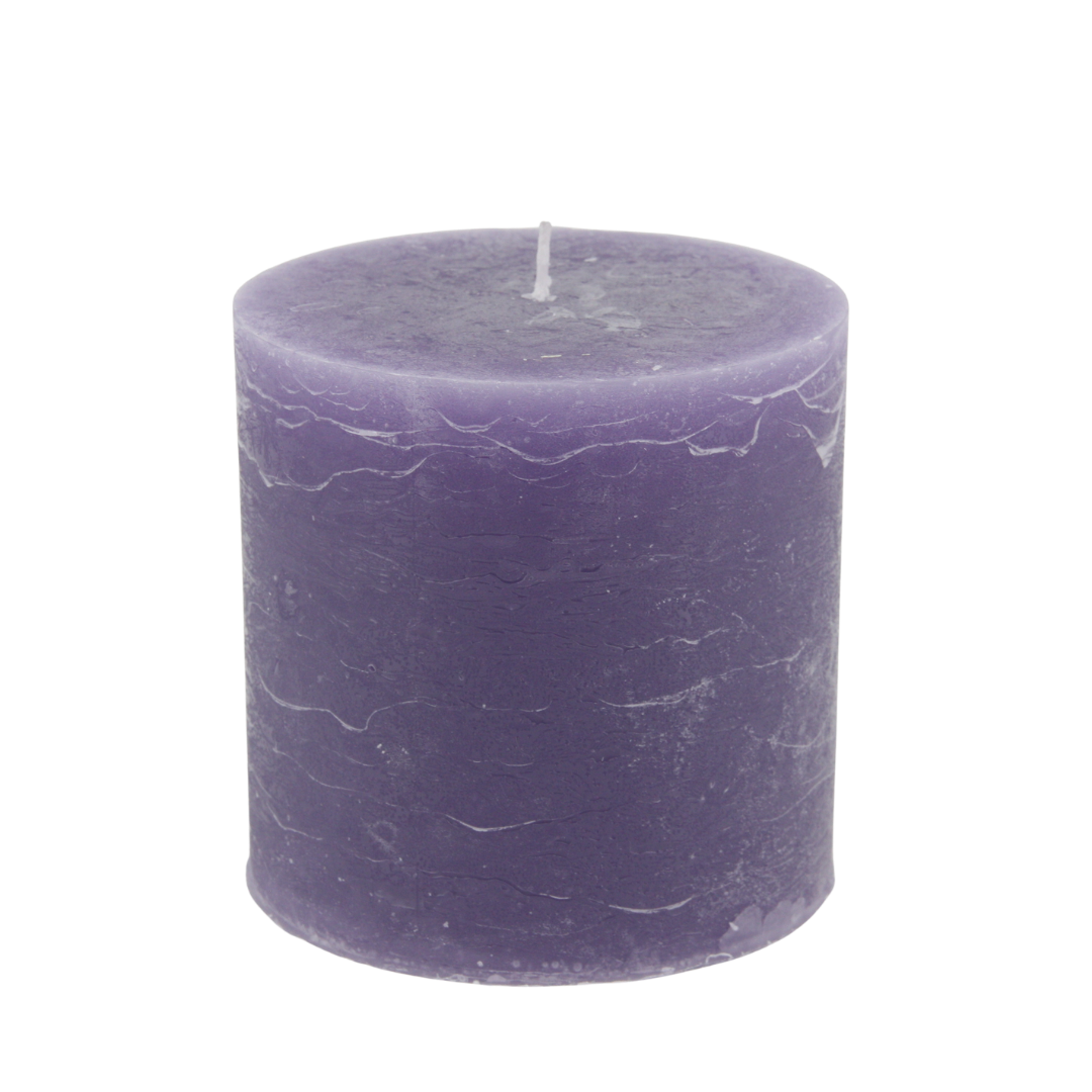Rustico candle set, 10 x 10 cm * 80-hour burn time * Lilac * Handmade * Dyed throughout * Leak-proof * Soot-free * Odorless * by Steinhart Candles, Bad Tölz