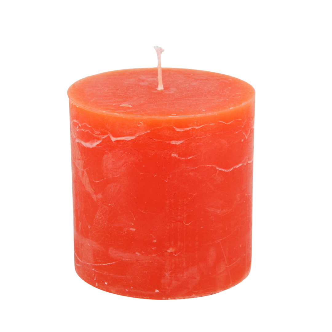 Rustico candle set, 10 x 10 cm * 80-hour burn time * orange * handmade * dyed throughout * leak-proof * soot-free * odorless * by Steinhart Candles, Bad Tölz