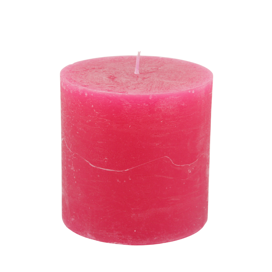 Rustico candle set, 10 x 10 cm * 80-hour burn time * pink * handmade * dyed throughout * leak-proof * soot-free * odorless * by Steinhart Candles, Bad Tölz
