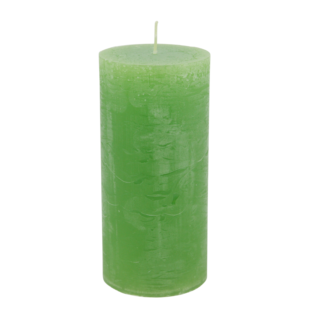 Rustico candle set, 5 x 10 cm * 25-hour burn time * apple green * handmade * dyed throughout * leak-proof * soot-free * odorless * by Steinhart Candles, Bad Tölz