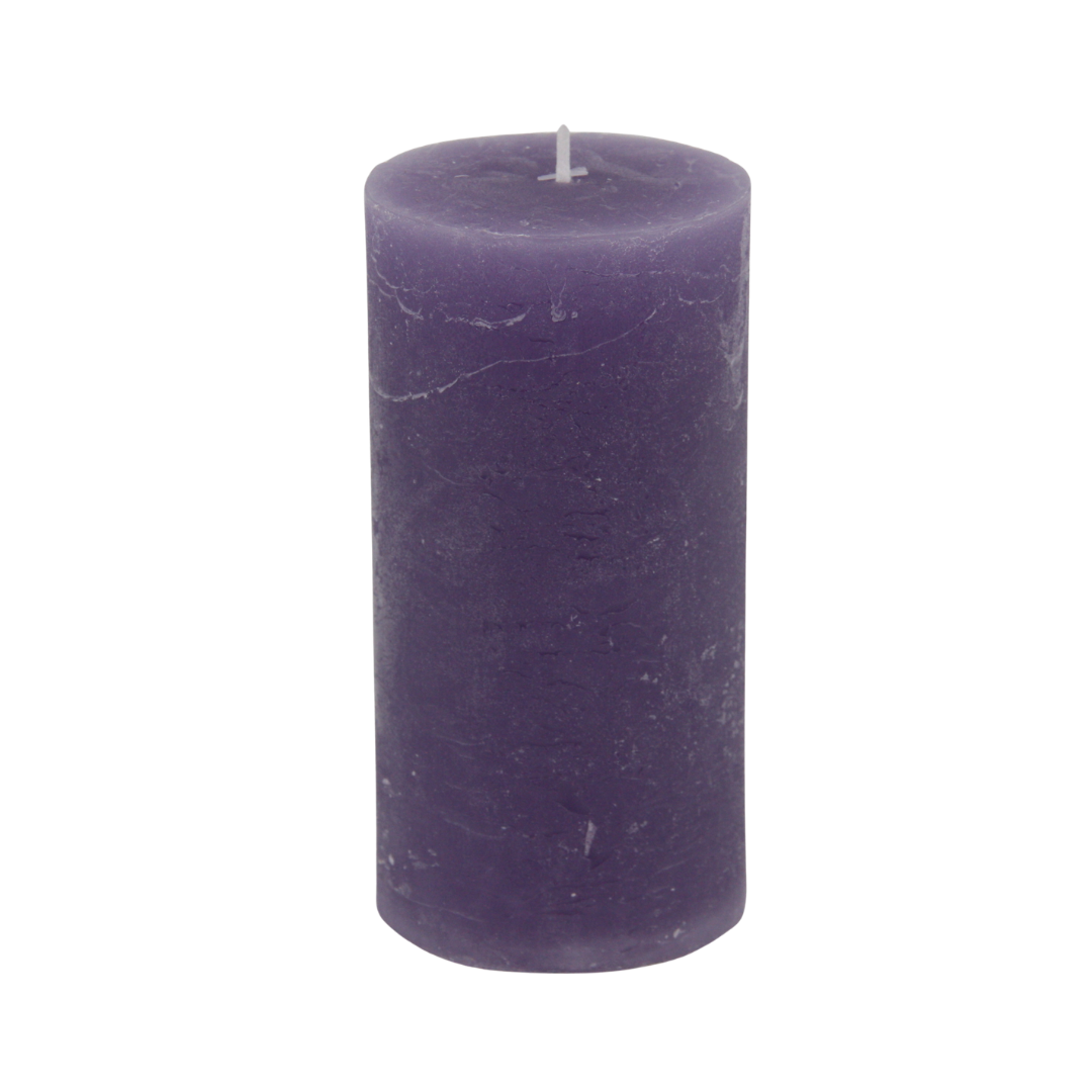 Rustico candle set, 5 x 10 cm * 25-hour burn time * Lilac * Handmade * Dyed throughout * Leak-proof * Soot-free * Odorless * by Steinhart Candles, Bad Tölz