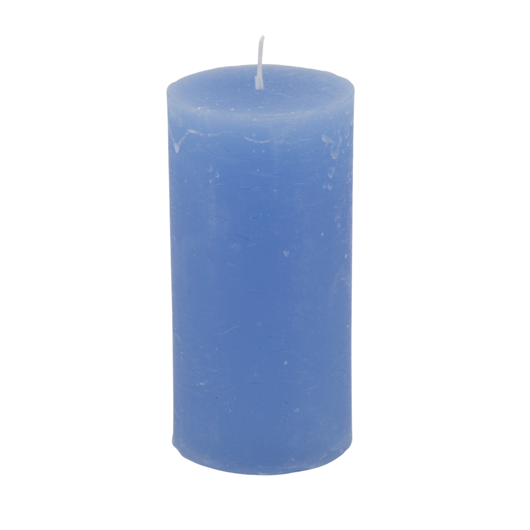 Rustico candle set, 5 x 10 cm * 25-hour burn time * sky blue * handmade * dyed throughout * leak-proof * soot-free * odorless * by Steinhart Candles, Bad Tölz